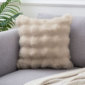 uxcell 1 Pc Faux Fur Cozy Throw Pillow Case 18 x 18 Inch Brown